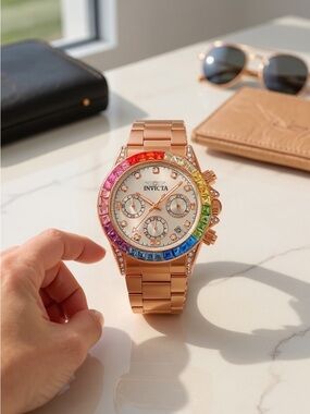 Invicta Angel Silver Dial Rose Gold Stainless Steel Quartz Women’s Watch NWT